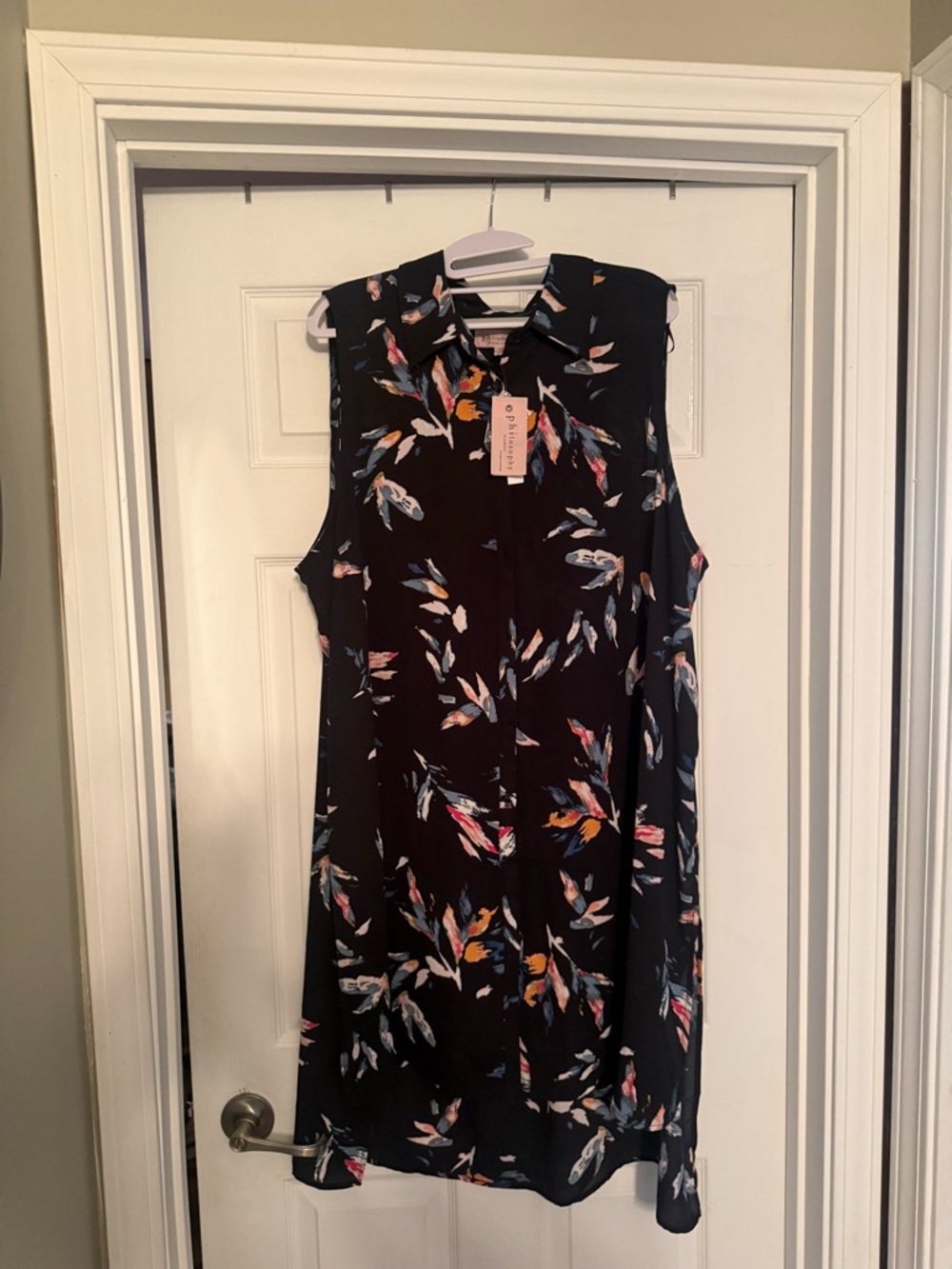 Sleeveless Black Floral Shirt